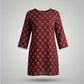 Maroon Ajrak Printed Cotton Kurti