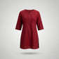 Maroon Vertican Silk Top with Pintuck Detail