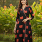 Black & Red Elephant Motif Angrakha Kurta Set