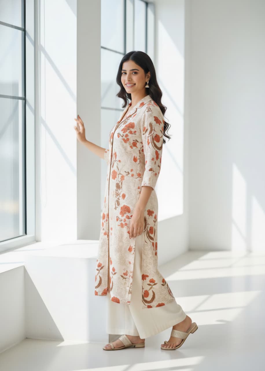 Ivory Vatican Silk Coord Set