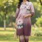 Mauve Lavender Dual-Tone Floral Digital Print Shirt-Style Co-ord Set