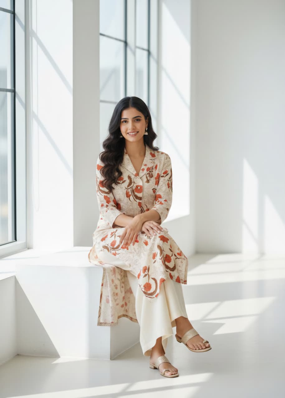 Ivory Vatican Silk Coord Set