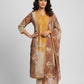 Mustard & Rust Floral Print Kurta Set with Dupatta