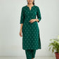 Emerald Essence Raw Silk 2-Piece Set
