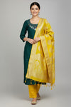 Vichitra Silk Bottle Green 3 piece Set