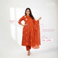 Orange Embroidered Tunic and Pant Set