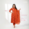 Orange Embroidered Tunic and Pant Set