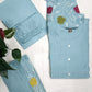 Blue Chanderi Cotton Suit Set