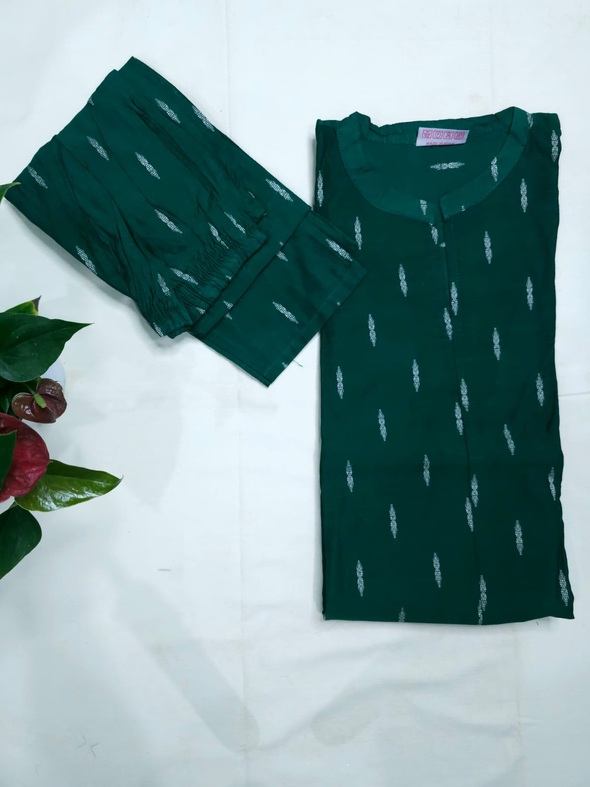 Emerald Essence Raw Silk 2-Piece Set