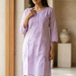 Lavender Cotton Chikankari Embroidered Kurti