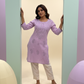 Lavender Cotton Chikankari Embroidered Kurti